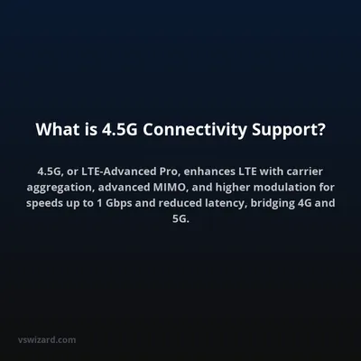 What is 4.5G Connectivity Support?