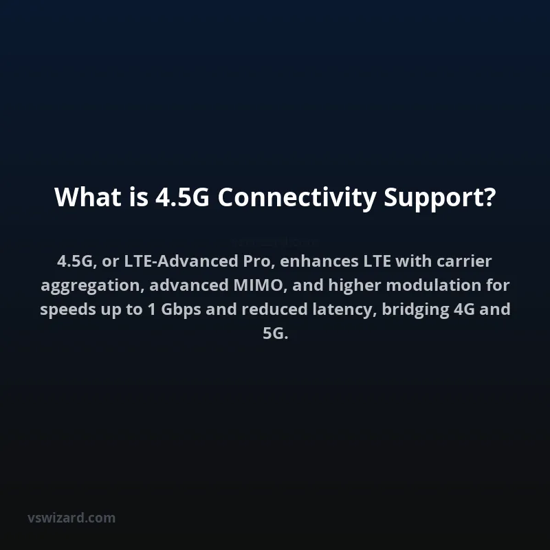 What is 4.5G Connectivity Support?