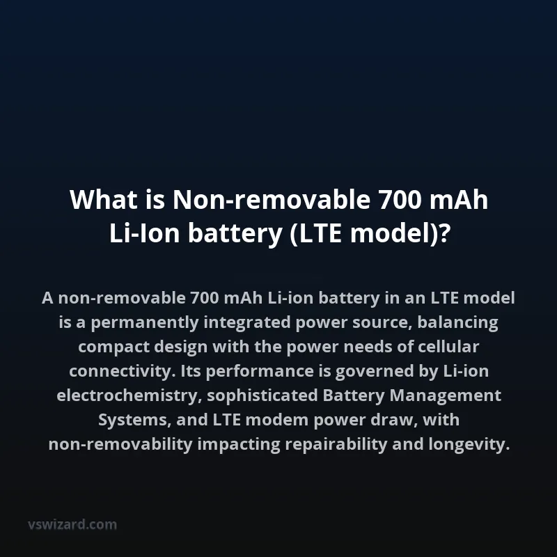 What is Non-removable 700 mAh Li-Ion battery (LTE model)?