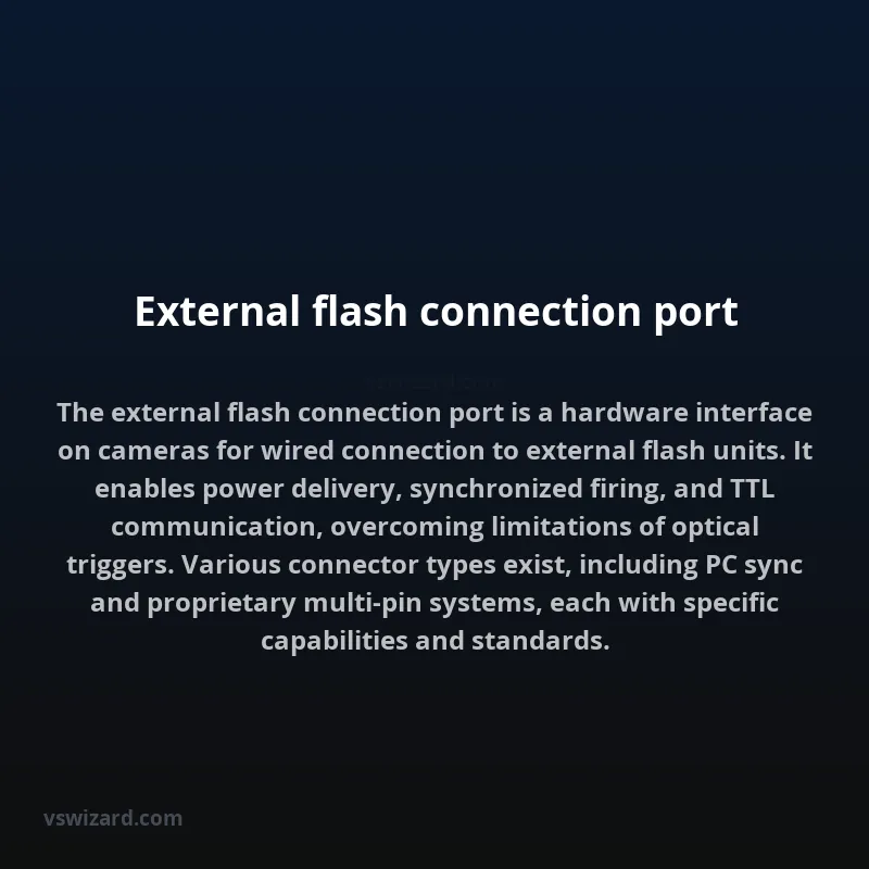 External flash connection port