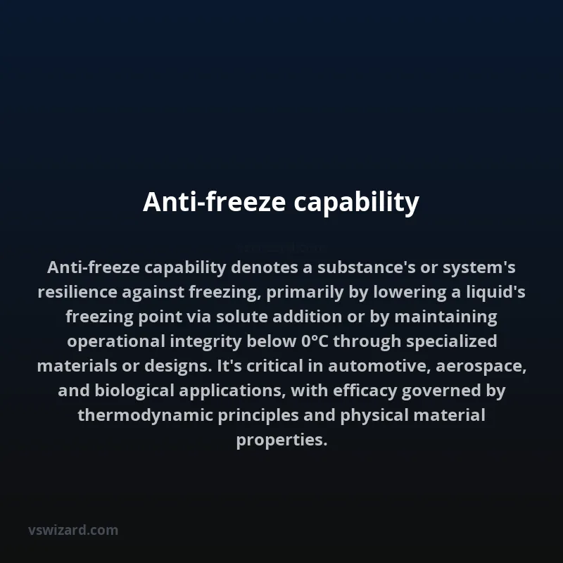 Anti-freeze capability