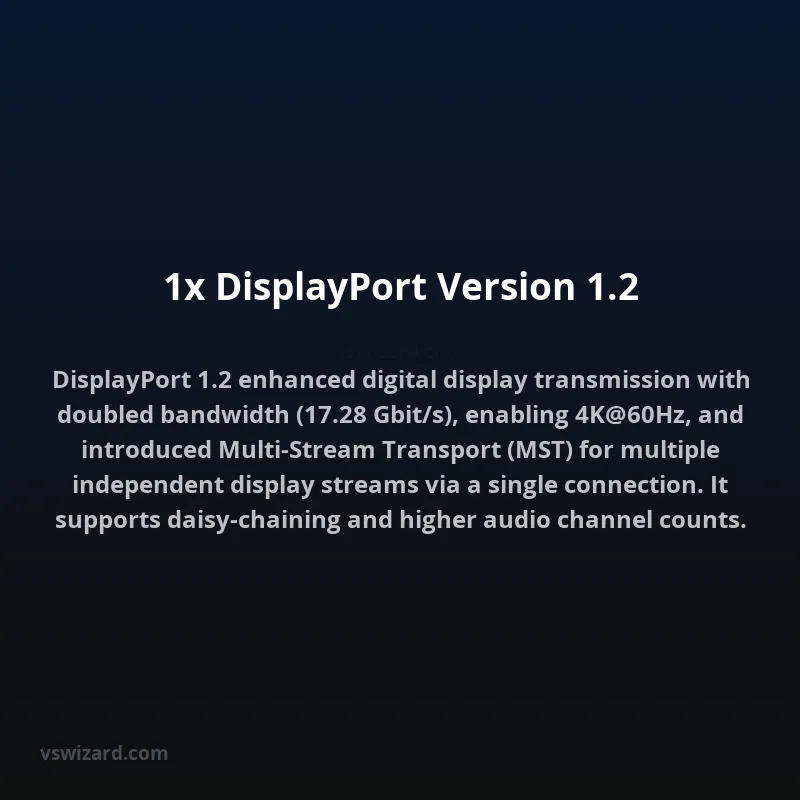 1x DisplayPort Version 1.2