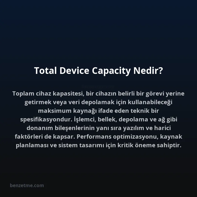 Total Device Capacity Nedir?