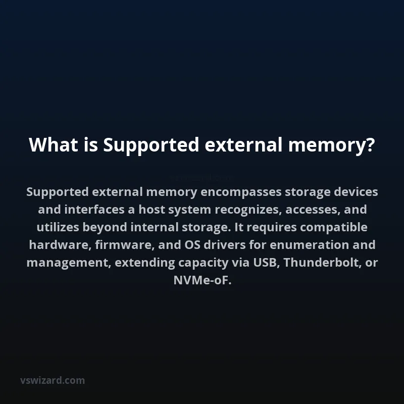 What is Supported external memory?