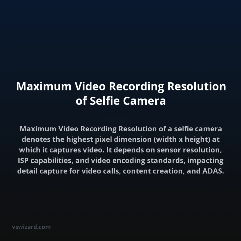 Maximum Video Recording Resolution of Selfie Camera