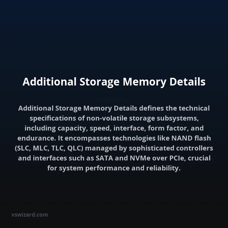 Additional Storage Memory Details