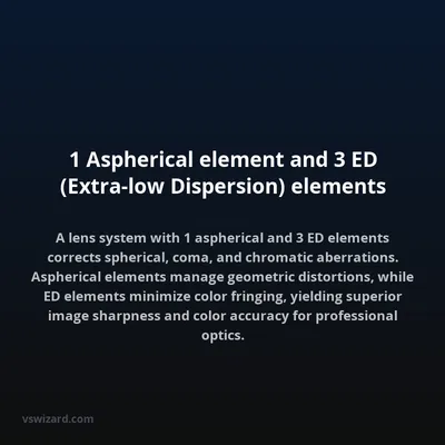 1 Aspherical element and 3 ED (Extra-low Dispersion) elements
