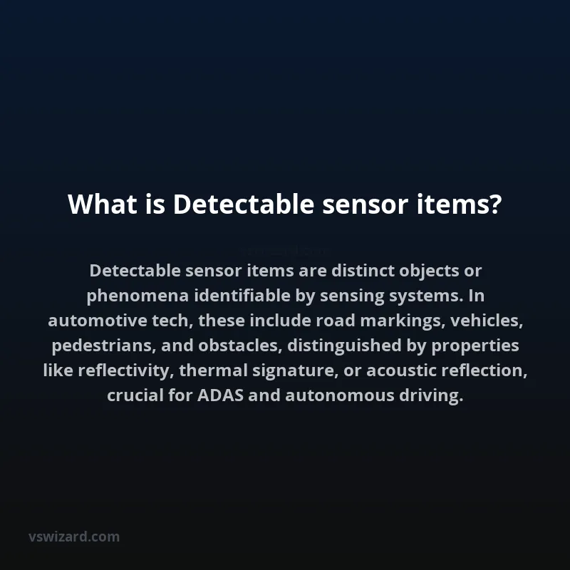 What is Detectable sensor items?