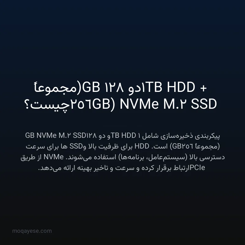 1TB HDD + دو 128GB (مجموعاً 256GB) NVMe M.2 SSD چیست؟