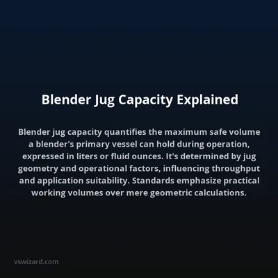 Blender Jug Capacity Explained