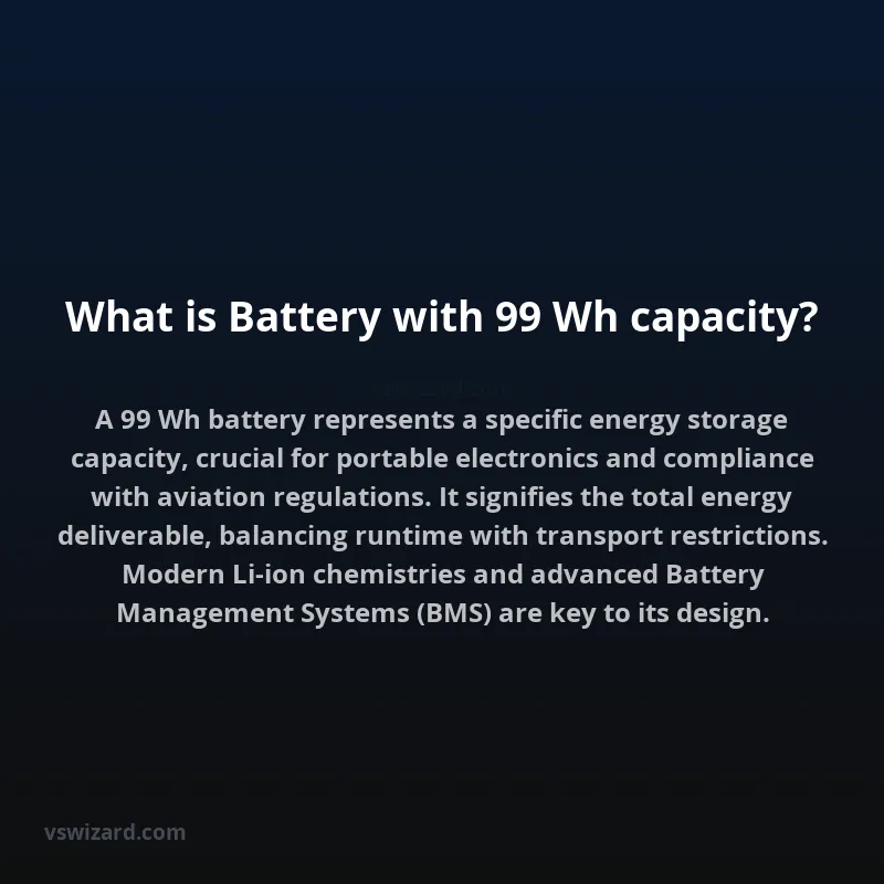 What is Battery with 99 Wh capacity?
