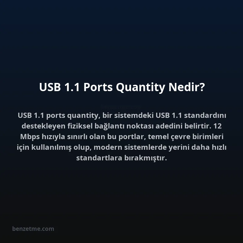 USB 1.1 Ports Quantity Nedir?