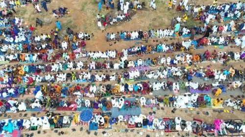 Eid al-Adha Celebrations Observed in Sierra Leone with Drone Footage Capturing Community Gatherings