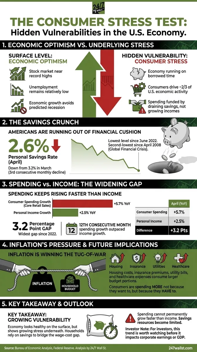 American Consumer's Shrinking Savings Pose Growing Risk to Economic Stability