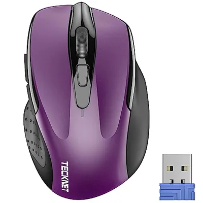 TeckNet 2.4G Ergonomic Wireless Mouse Purple