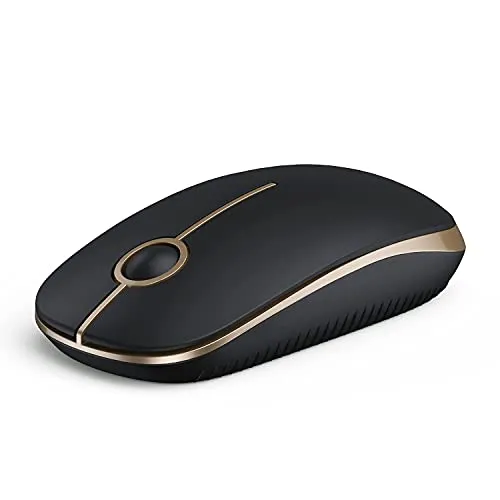 Image VssoPlor Wireless Silent Optical Mouse Black Gold