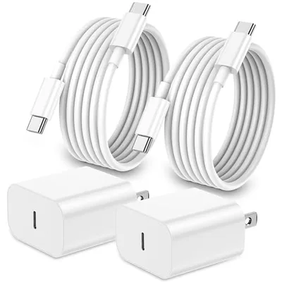 Icseio 20W USB-C Charger 2-Pack White