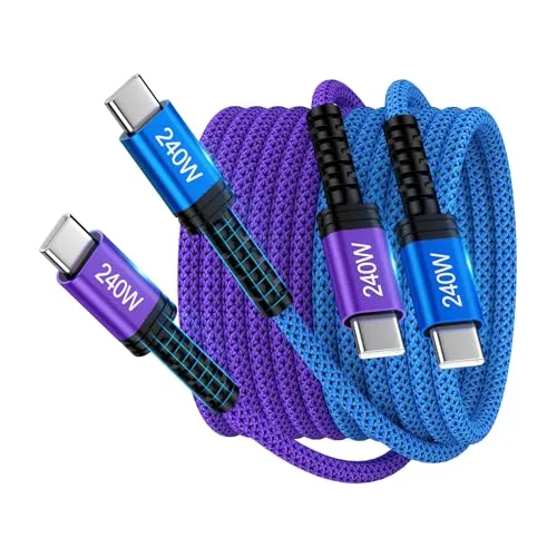 Image iHoto 240W USB-C to USB-C Cable 6FT 2-Pack