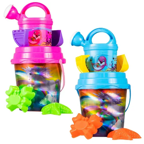 Compare Summertime Unicorn Laserprint Sand Bucket Set, 7 Pieces, 2 Assorted Designs with Tickit Translucent Color Funnels