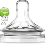 Philips AVENT Natural Slow Flow Teats, 1m+, 2-Pack