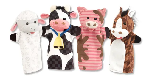 Compare Melissa & Doug Hand Puppet Set 9082 with Melissa & Doug Farm Friends Hand Puppets