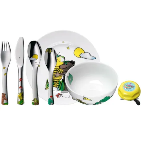 Image WMF 12.9410.9009 toddler cutlery Toddler cutlery set Multicolour, White Porcelain, Stainless steel