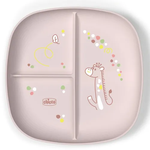 Compare Chicco Baby Feeding Set with PandaEar Silicone Divided Suction Plates Pink Linen 3-Pack