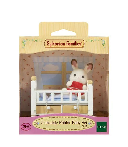 Image Sylvanian Families Chocolate Rabbit Baby Play Set (with Baby Bed)