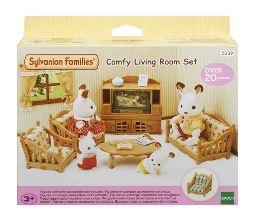 Compare Sylvanian Families Comfy Living Room Set with Sylvanian Families Family Campervan