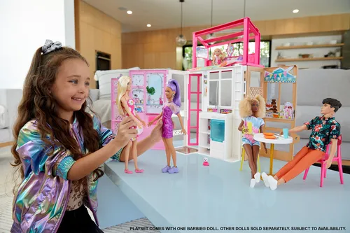 Compare Barbie Vacation House Playset with Doll with Barbie Vacation House Playset (30+ Pieces)