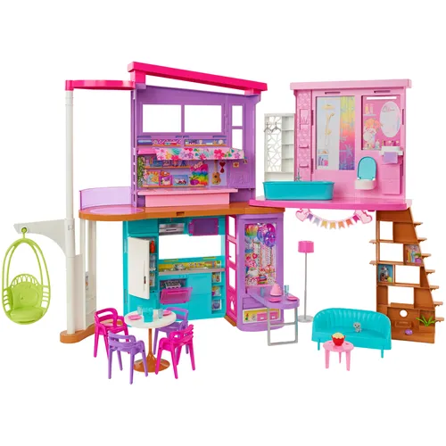 Compare Barbie Vacation House Playset with Doll with Barbie Vacation House Playset (30+ Pieces)