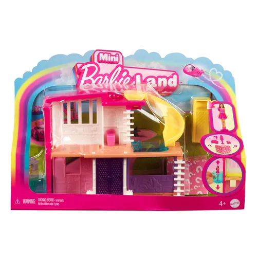 Compare Barbie Mini BarbieLand Dollhouse Playset with 1.5-Inch Doll & Accessories with Barbie Vacation House Playset (30+ Pieces)