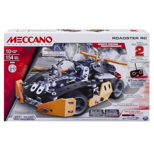 Image Meccano RC Roadster Building Set, 154 Pieces