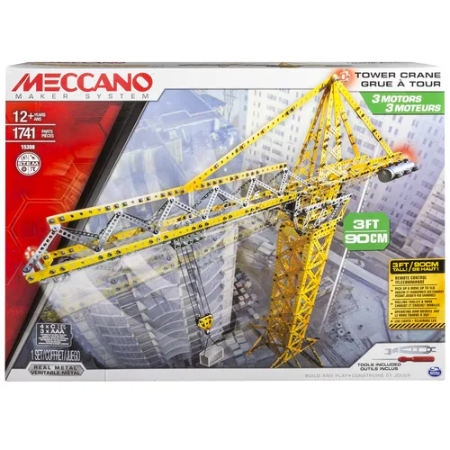 Compare Meccano Erector 3 ft Tower Crane Building Kit with Meccano Off-Road Rally 15-in-1 Building Set, 242 Pieces