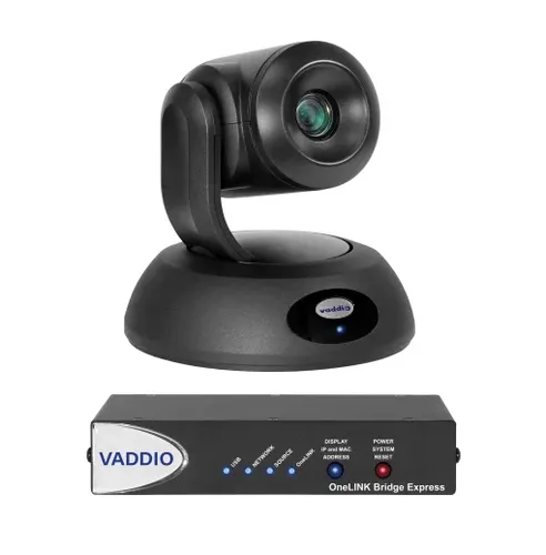Compare Vaddio RoboSHOT 30E HDBT OneLINK Bridge Express PTZ Video Conferencing Camera System with Vaddio RoboSHOT 40 UHD OneLINK Bridge Express Video Conferencing System