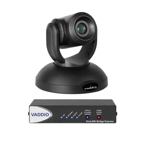 Compare AudioCodes RXV200 Video Conferencing System with RXPanel for Small to Mid-Size Rooms with Vaddio RoboSHOT 40 UHD OneLINK Bridge Express Video Conferencing System