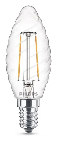 Compare Philips LED Candle and Lustre Bulbs with Philips LED Filament Candle Bulb Clear B35 E14 (40W Equivalent) - Pack of 6