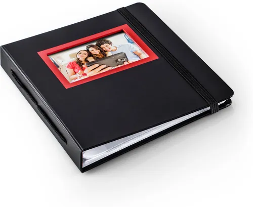 Compare Hama Relax Photo Album (Multicolour), 100 Sheets (10x15 cm), Spiral Bound with HP Sprocket Red & Black Photo Album