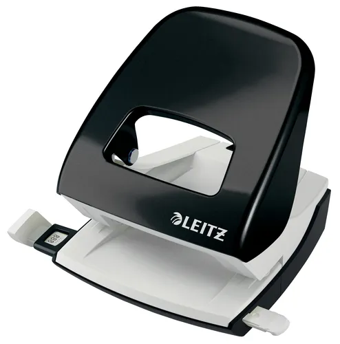 Compare Leitz WOW 5008 Metal Two-Hole Punch, 30-Sheet Capacity, Blister Pack with Rexel Precision 215 Two-Hole Punch, Silver/Black