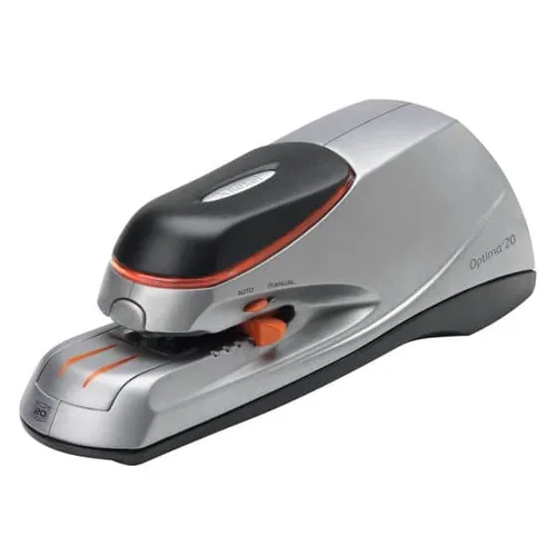 Compare Rexel Optima 20 Electric Stapler, Silver/Black with Rexel Optima Grip Electric Stapler, Silver/Black