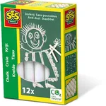 SES Creative White Chalks, 12 Pieces