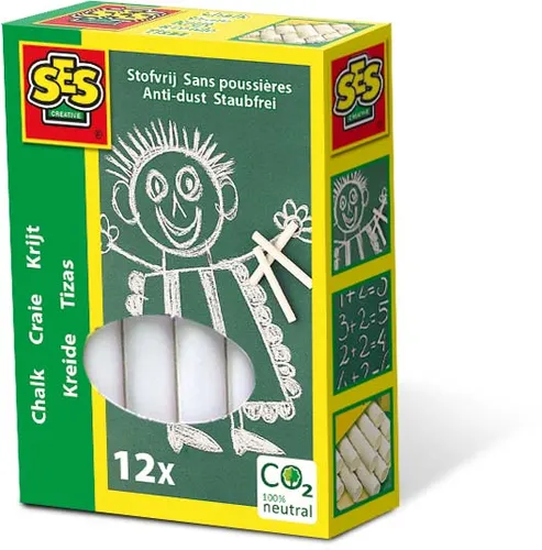 Image SES Creative White Chalks, 12 Pieces
