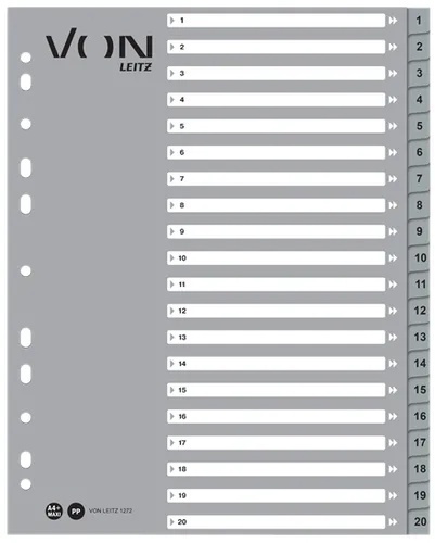 Compare Esselte Colour'Breeze A4 Index Dividers 10 Tabs with Leitz VON 12720085 Index Dividers