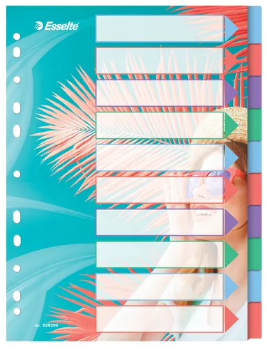 Compare Esselte 1275 Index Dividers with Esselte Colour'Breeze A4 Index Dividers 10 Tabs
