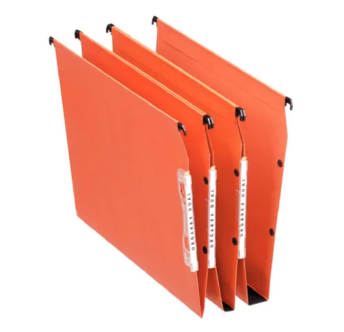 Compare Esselte 77103 A4 Cardboard Hanging Folder, Orange (25 Pack) with Esselte Orgarex Dual Lateral Suspension File