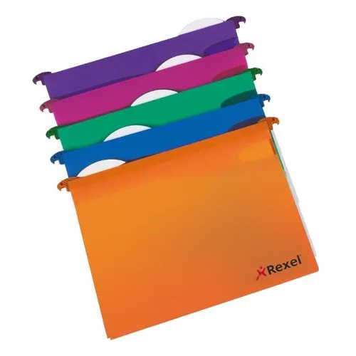 Compare Leitz Alpha Suspension File with Rexel Multifile Extra Foolscap Suspension File, 15mm, Assorted (10 Pack)