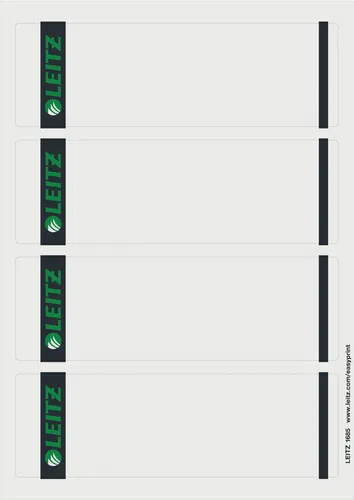 Compare Leitz 16862035 Self-Adhesive Rectangle Labels, Blue, 150 pcs with Leitz PC Printable Spine Labels for Standard Lever Arch Files