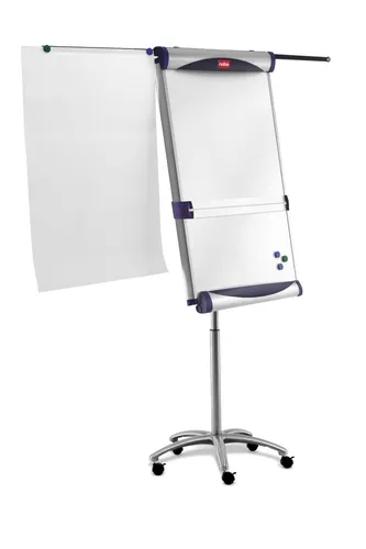 Compare Nobo Essence Tripod Melamine Whiteboard Easel with Nobo Impression Pro Mobile Steel Magnetic Whiteboard Easel with Extended Display Arms