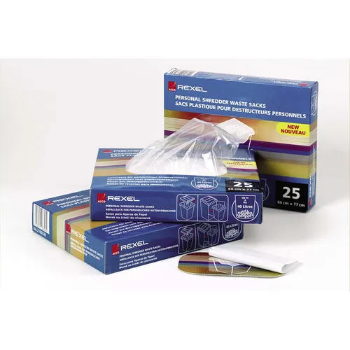 Image Rexel Plastic Waste Sacks for Wide Entry Shredders, 175L (100 Pack)