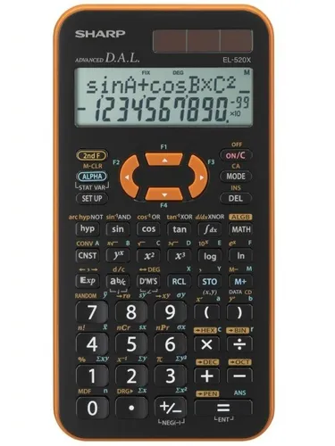 Image Sharp EL-520X Pocket Scientific Calculator - Black/Orange
